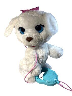 FurReal Friends GoGo My Dancin’ Pup Interactive White Dog Plush Leash Hasbro 11"